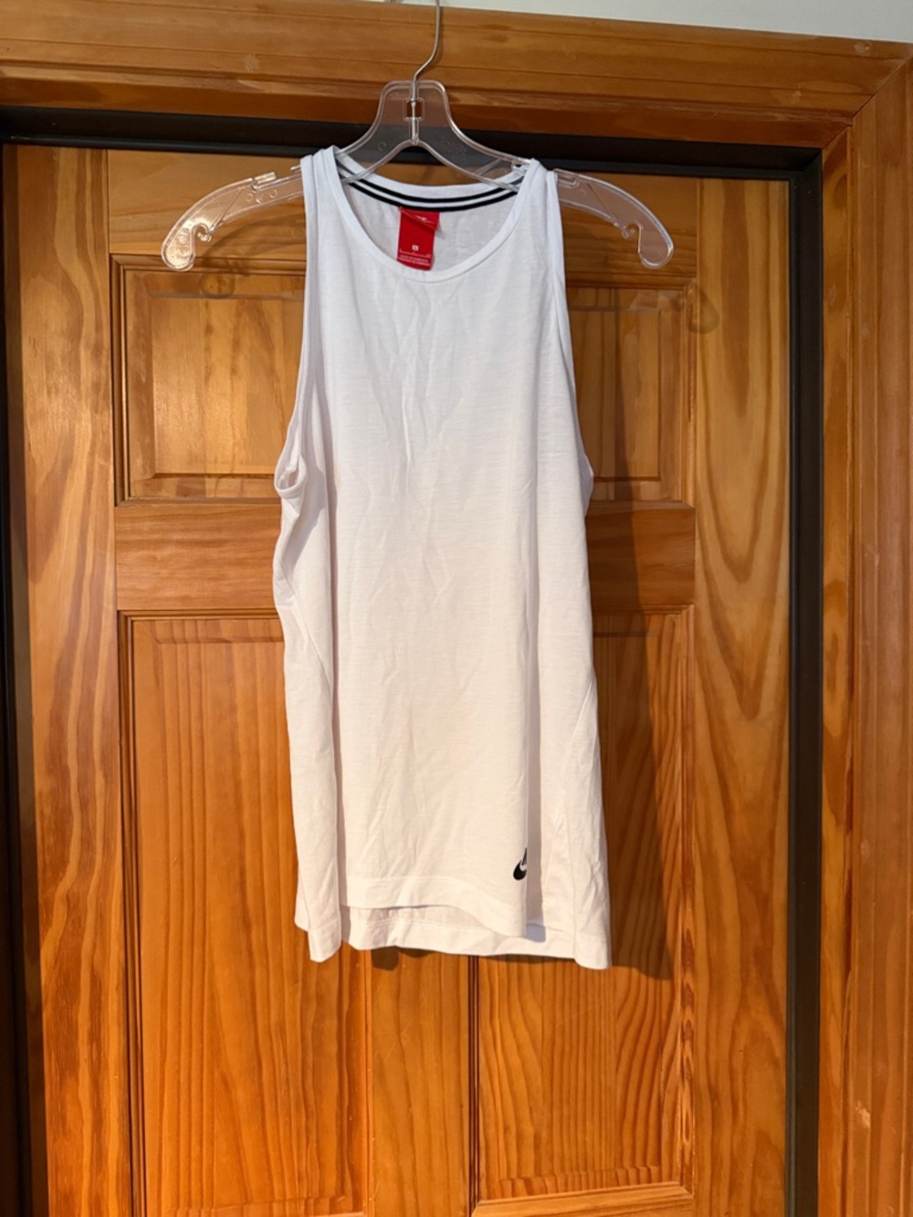 Nike White Tank with Black Trim and Red Tag